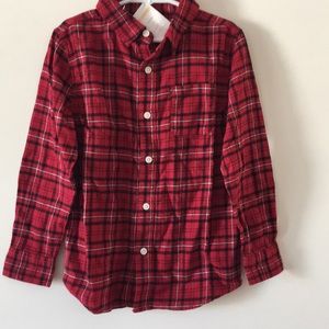 NWT Gymboree Red Plaid Flannel Shirt 5/6 Boy